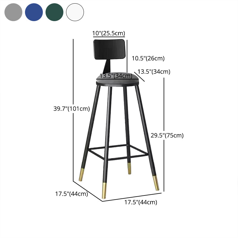 Contemporary Counter Stools Armless Upholstered Indoor Bar Stool Stainless Steel Base Clearhalo 'Bar Furniture' 'Bar Stools' 'bar_stools' 'furn' 'furn_bar_stools' 'furniture_bar_stools' 'Kitchen & Dining Furniture' 'kitchen&dining_furn' 'kitchen' 'kitchen_furn' Furniture' 4198343
