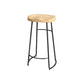 Contemporary Oval Counter Stools Armless Wood Indoor Bar Stool with Iron Base Black Bar Stool(30"H) Clearhalo 'Bar Furniture' 'Bar Stools' 'bar_stools' 'furn' 'furn_bar_stools' 'furniture_bar_stools' 'Kitchen & Dining Furniture' 'kitchen&dining_furn' 'kitchen' 'kitchen_furn' Furniture' 4198391