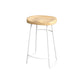 Contemporary Oval Counter Stools Armless Wood Indoor Bar Stool with Iron Base White Counter Stool(26"H) Clearhalo 'Bar Furniture' 'Bar Stools' 'bar_stools' 'furn' 'furn_bar_stools' 'furniture_bar_stools' 'Kitchen & Dining Furniture' 'kitchen&dining_furn' 'kitchen' 'kitchen_furn' Furniture' 4198392