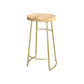 Contemporary Oval Counter Stools Armless Wood Indoor Bar Stool with Iron Base Gold Bar Stool(30"H) Clearhalo 'Bar Furniture' 'Bar Stools' 'bar_stools' 'furn' 'furn_bar_stools' 'furniture_bar_stools' 'Kitchen & Dining Furniture' 'kitchen&dining_furn' 'kitchen' 'kitchen_furn' Furniture' 4198397