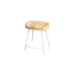 Contemporary Oval Counter Stools Armless Wood Indoor Bar Stool with Iron Base White Short Stool(18"H) Clearhalo 'Bar Furniture' 'Bar Stools' 'bar_stools' 'furn' 'furn_bar_stools' 'furniture_bar_stools' 'Kitchen & Dining Furniture' 'kitchen&dining_furn' 'kitchen' 'kitchen_furn' Furniture' 4198400