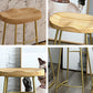 Contemporary Oval Counter Stools Armless Wood Indoor Bar Stool with Iron Base Clearhalo 'Bar Furniture' 'Bar Stools' 'bar_stools' 'furn' 'furn_bar_stools' 'furniture_bar_stools' 'Kitchen & Dining Furniture' 'kitchen&dining_furn' 'kitchen' 'kitchen_furn' Furniture' 4198401