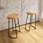 Contemporary Oval Counter Stools Armless Wood Indoor Bar Stool with Iron Base Clearhalo 'Bar Furniture' 'Bar Stools' 'bar_stools' 'furn' 'furn_bar_stools' 'furniture_bar_stools' 'Kitchen & Dining Furniture' 'kitchen&dining_furn' 'kitchen' 'kitchen_furn' Furniture' 4198403
