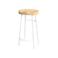 Contemporary Oval Counter Stools Armless Wood Indoor Bar Stool with Iron Base White Bar Stool(30"H) Clearhalo 'Bar Furniture' 'Bar Stools' 'bar_stools' 'furn' 'furn_bar_stools' 'furniture_bar_stools' 'Kitchen & Dining Furniture' 'kitchen&dining_furn' 'kitchen' 'kitchen_furn' Furniture' 4198404