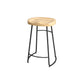 Contemporary Oval Counter Stools Armless Wood Indoor Bar Stool with Iron Base Black Counter Stool(26"H) Clearhalo 'Bar Furniture' 'Bar Stools' 'bar_stools' 'furn' 'furn_bar_stools' 'furniture_bar_stools' 'Kitchen & Dining Furniture' 'kitchen&dining_furn' 'kitchen' 'kitchen_furn' Furniture' 4198406