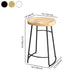 Contemporary Oval Counter Stools Armless Wood Indoor Bar Stool with Iron Base Clearhalo 'Bar Furniture' 'Bar Stools' 'bar_stools' 'furn' 'furn_bar_stools' 'furniture_bar_stools' 'Kitchen & Dining Furniture' 'kitchen&dining_furn' 'kitchen' 'kitchen_furn' Furniture' 4198412