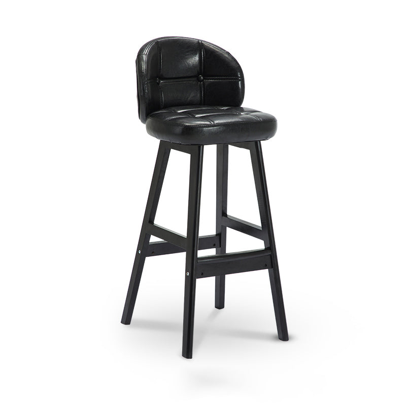 Modern Armless Counter Stool Wood Household Bar Stool with Cushion Black Black 1 Piece Clearhalo 'Bar Furniture' 'Bar Stools' 'bar_stools' 'furn' 'furn_bar_stools' 'furniture_bar_stools' 'Kitchen & Dining Furniture' 'kitchen&dining_furn' 'kitchen' 'kitchen_furn' Furniture' 4198415