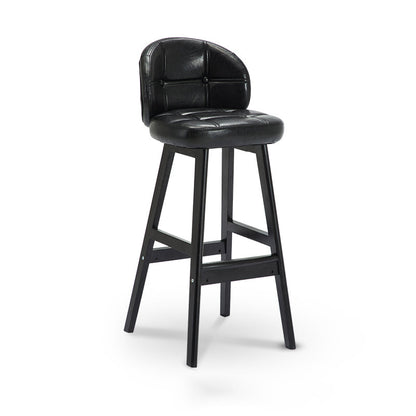 Modern Armless Counter Stool Wood Household Bar Stool with Cushion Black Black 1 Piece Clearhalo 'Bar Furniture' 'Bar Stools' 'bar_stools' 'furn' 'furn_bar_stools' 'furniture_bar_stools' 'Kitchen & Dining Furniture' 'kitchen&dining_furn' 'kitchen' 'kitchen_furn' Furniture' 4198415