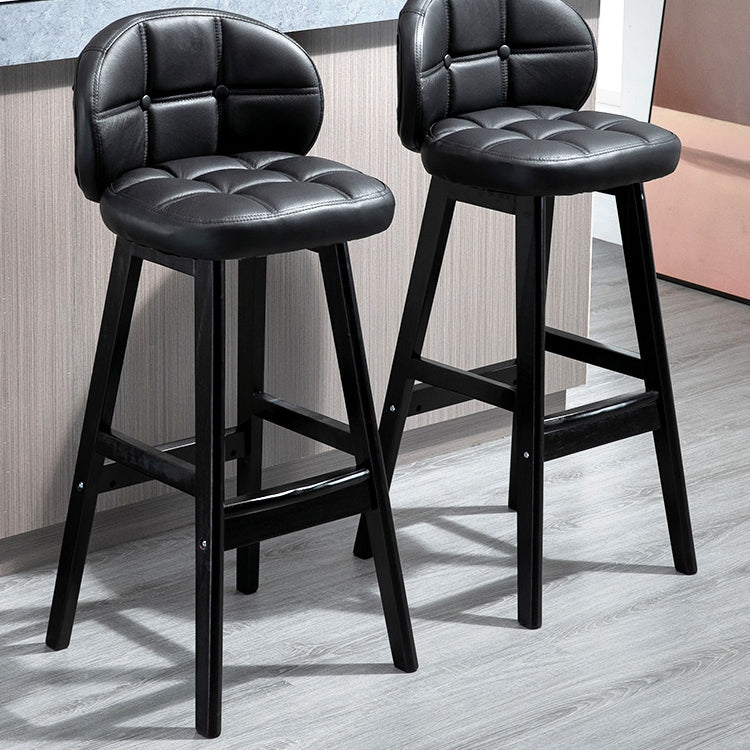 Modern Armless Counter Stool Wood Household Bar Stool with Cushion Clearhalo 'Bar Furniture' 'Bar Stools' 'bar_stools' 'furn' 'furn_bar_stools' 'furniture_bar_stools' 'Kitchen & Dining Furniture' 'kitchen&dining_furn' 'kitchen' 'kitchen_furn' Furniture' 4198421