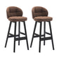 Modern Armless Counter Stool Wood Household Bar Stool with Cushion Brown Black 2 Piece Set Clearhalo 'Bar Furniture' 'Bar Stools' 'bar_stools' 'furn' 'furn_bar_stools' 'furniture_bar_stools' 'Kitchen & Dining Furniture' 'kitchen&dining_furn' 'kitchen' 'kitchen_furn' Furniture' 4198423