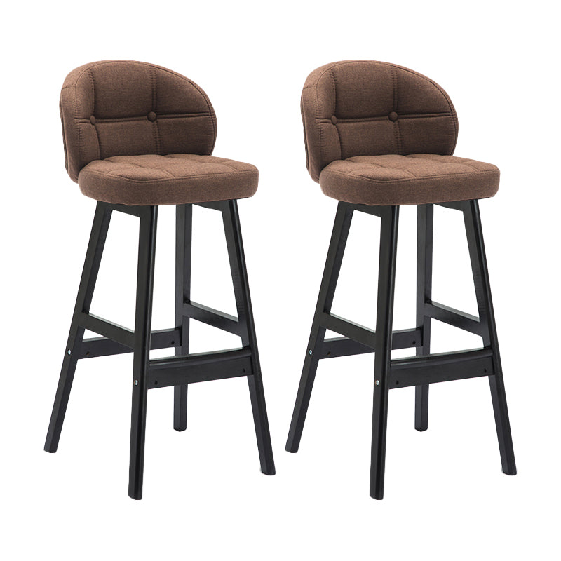 Modern Armless Counter Stool Wood Household Bar Stool with Cushion Brown Black 2 Piece Set Clearhalo 'Bar Furniture' 'Bar Stools' 'bar_stools' 'furn' 'furn_bar_stools' 'furniture_bar_stools' 'Kitchen & Dining Furniture' 'kitchen&dining_furn' 'kitchen' 'kitchen_furn' Furniture' 4198423