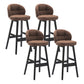 Modern Armless Counter Stool Wood Household Bar Stool with Cushion Brown Black 4 Piece Set Clearhalo 'Bar Furniture' 'Bar Stools' 'bar_stools' 'furn' 'furn_bar_stools' 'furniture_bar_stools' 'Kitchen & Dining Furniture' 'kitchen&dining_furn' 'kitchen' 'kitchen_furn' Furniture' 4198424
