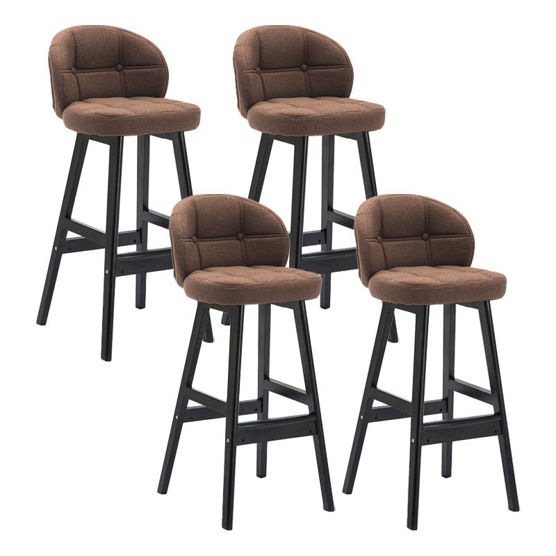 Modern Armless Counter Stool Wood Household Bar Stool with Cushion Brown Black 4 Piece Set Clearhalo 'Bar Furniture' 'Bar Stools' 'bar_stools' 'furn' 'furn_bar_stools' 'furniture_bar_stools' 'Kitchen & Dining Furniture' 'kitchen&dining_furn' 'kitchen' 'kitchen_furn' Furniture' 4198424