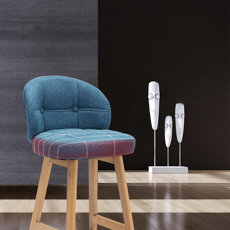 Modern Armless Counter Stool Wood Household Bar Stool with Cushion Clearhalo 'Bar Furniture' 'Bar Stools' 'bar_stools' 'furn' 'furn_bar_stools' 'furniture_bar_stools' 'Kitchen & Dining Furniture' 'kitchen&dining_furn' 'kitchen' 'kitchen_furn' Furniture' 4198427