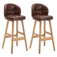Modern Armless Counter Stool Wood Household Bar Stool with Cushion Coffee Natural 2 Piece Set Clearhalo 'Bar Furniture' 'Bar Stools' 'bar_stools' 'furn' 'furn_bar_stools' 'furniture_bar_stools' 'Kitchen & Dining Furniture' 'kitchen&dining_furn' 'kitchen' 'kitchen_furn' Furniture' 4198428