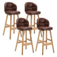 Modern Armless Counter Stool Wood Household Bar Stool with Cushion Coffee Natural 4 Piece Set Clearhalo 'Bar Furniture' 'Bar Stools' 'bar_stools' 'furn' 'furn_bar_stools' 'furniture_bar_stools' 'Kitchen & Dining Furniture' 'kitchen&dining_furn' 'kitchen' 'kitchen_furn' Furniture' 4198430