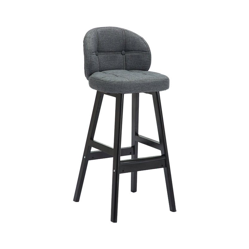 Modern Armless Counter Stool Wood Household Bar Stool with Cushion Grey Black 1 Piece Clearhalo 'Bar Furniture' 'Bar Stools' 'bar_stools' 'furn' 'furn_bar_stools' 'furniture_bar_stools' 'Kitchen & Dining Furniture' 'kitchen&dining_furn' 'kitchen' 'kitchen_furn' Furniture' 4198433