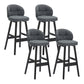 Modern Armless Counter Stool Wood Household Bar Stool with Cushion Grey Black 4 Piece Set Clearhalo 'Bar Furniture' 'Bar Stools' 'bar_stools' 'furn' 'furn_bar_stools' 'furniture_bar_stools' 'Kitchen & Dining Furniture' 'kitchen&dining_furn' 'kitchen' 'kitchen_furn' Furniture' 4198437