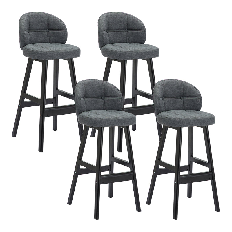 Modern Armless Counter Stool Wood Household Bar Stool with Cushion Grey Black 4 Piece Set Clearhalo 'Bar Furniture' 'Bar Stools' 'bar_stools' 'furn' 'furn_bar_stools' 'furniture_bar_stools' 'Kitchen & Dining Furniture' 'kitchen&dining_furn' 'kitchen' 'kitchen_furn' Furniture' 4198437