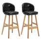 Modern Armless Counter Stool Wood Household Bar Stool with Cushion Black Natural 2 Piece Set Clearhalo 'Bar Furniture' 'Bar Stools' 'bar_stools' 'furn' 'furn_bar_stools' 'furniture_bar_stools' 'Kitchen & Dining Furniture' 'kitchen&dining_furn' 'kitchen' 'kitchen_furn' Furniture' 4198440
