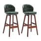 Modern Armless Counter Stool Wood Household Bar Stool with Cushion Blackish Green Brown 2 Piece Set Clearhalo 'Bar Furniture' 'Bar Stools' 'bar_stools' 'furn' 'furn_bar_stools' 'furniture_bar_stools' 'Kitchen & Dining Furniture' 'kitchen&dining_furn' 'kitchen' 'kitchen_furn' Furniture' 4198443