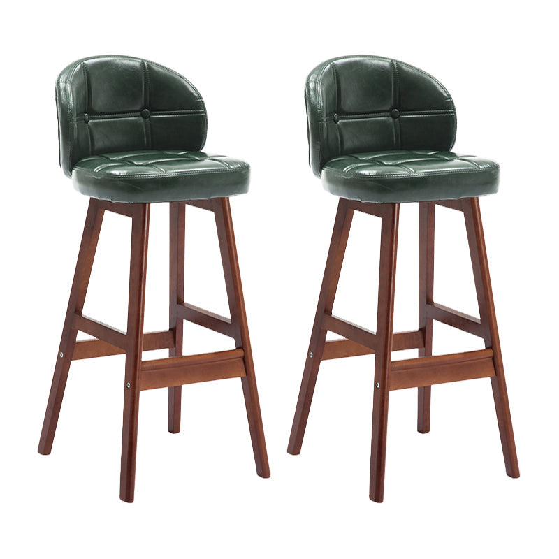 Modern Armless Counter Stool Wood Household Bar Stool with Cushion Blackish Green Brown 2 Piece Set Clearhalo 'Bar Furniture' 'Bar Stools' 'bar_stools' 'furn' 'furn_bar_stools' 'furniture_bar_stools' 'Kitchen & Dining Furniture' 'kitchen&dining_furn' 'kitchen' 'kitchen_furn' Furniture' 4198443