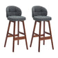 Modern Armless Counter Stool Wood Household Bar Stool with Cushion Grey Brown 2 Piece Set Clearhalo 'Bar Furniture' 'Bar Stools' 'bar_stools' 'furn' 'furn_bar_stools' 'furniture_bar_stools' 'Kitchen & Dining Furniture' 'kitchen&dining_furn' 'kitchen' 'kitchen_furn' Furniture' 4198446