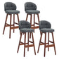Modern Armless Counter Stool Wood Household Bar Stool with Cushion Grey Brown 4 Piece Set Clearhalo 'Bar Furniture' 'Bar Stools' 'bar_stools' 'furn' 'furn_bar_stools' 'furniture_bar_stools' 'Kitchen & Dining Furniture' 'kitchen&dining_furn' 'kitchen' 'kitchen_furn' Furniture' 4198447