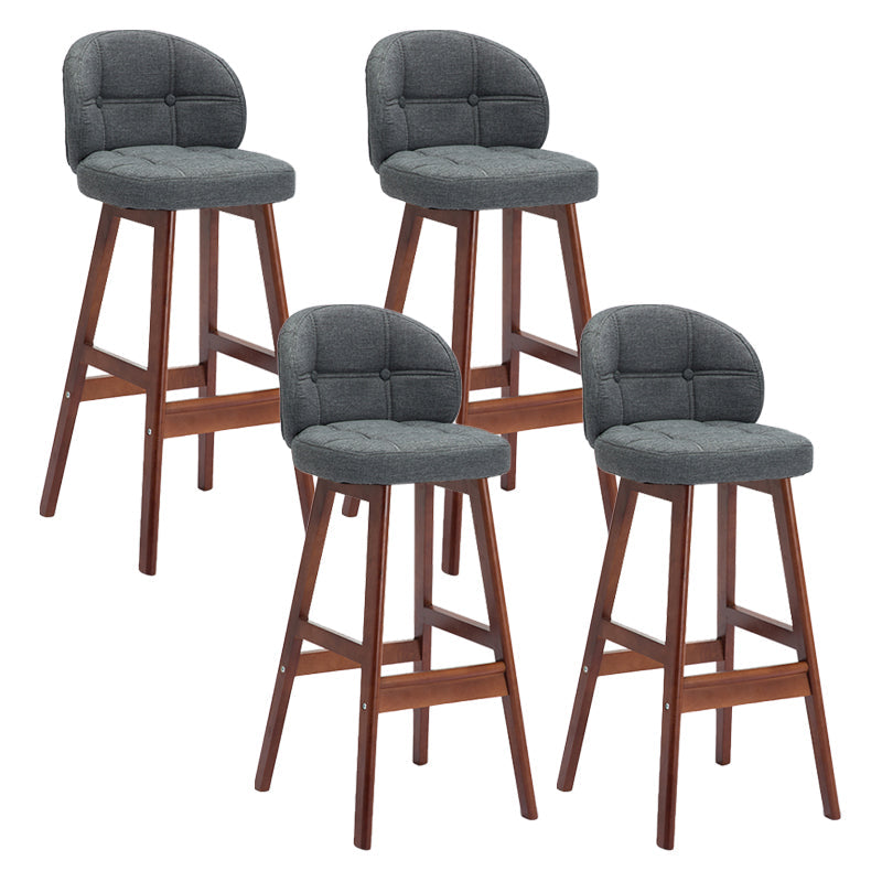 Modern Armless Counter Stool Wood Household Bar Stool with Cushion Grey Brown 4 Piece Set Clearhalo 'Bar Furniture' 'Bar Stools' 'bar_stools' 'furn' 'furn_bar_stools' 'furniture_bar_stools' 'Kitchen & Dining Furniture' 'kitchen&dining_furn' 'kitchen' 'kitchen_furn' Furniture' 4198447