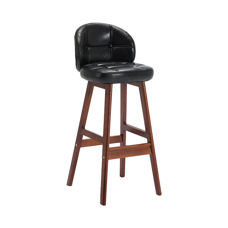 Modern Armless Counter Stool Wood Household Bar Stool with Cushion Black Brown 1 Piece Clearhalo 'Bar Furniture' 'Bar Stools' 'bar_stools' 'furn' 'furn_bar_stools' 'furniture_bar_stools' 'Kitchen & Dining Furniture' 'kitchen&dining_furn' 'kitchen' 'kitchen_furn' Furniture' 4198448