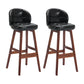 Modern Armless Counter Stool Wood Household Bar Stool with Cushion Black Brown 2 Piece Set Clearhalo 'Bar Furniture' 'Bar Stools' 'bar_stools' 'furn' 'furn_bar_stools' 'furniture_bar_stools' 'Kitchen & Dining Furniture' 'kitchen&dining_furn' 'kitchen' 'kitchen_furn' Furniture' 4198449