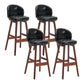 Modern Armless Counter Stool Wood Household Bar Stool with Cushion Black Brown 4 Piece Set Clearhalo 'Bar Furniture' 'Bar Stools' 'bar_stools' 'furn' 'furn_bar_stools' 'furniture_bar_stools' 'Kitchen & Dining Furniture' 'kitchen&dining_furn' 'kitchen' 'kitchen_furn' Furniture' 4198450