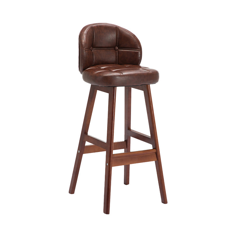 Modern Armless Counter Stool Wood Household Bar Stool with Cushion Coffee Brown 1 Piece Clearhalo 'Bar Furniture' 'Bar Stools' 'bar_stools' 'furn' 'furn_bar_stools' 'furniture_bar_stools' 'Kitchen & Dining Furniture' 'kitchen&dining_furn' 'kitchen' 'kitchen_furn' Furniture' 4198451