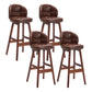 Modern Armless Counter Stool Wood Household Bar Stool with Cushion Coffee Brown 4 Piece Set Clearhalo 'Bar Furniture' 'Bar Stools' 'bar_stools' 'furn' 'furn_bar_stools' 'furniture_bar_stools' 'Kitchen & Dining Furniture' 'kitchen&dining_furn' 'kitchen' 'kitchen_furn' Furniture' 4198453