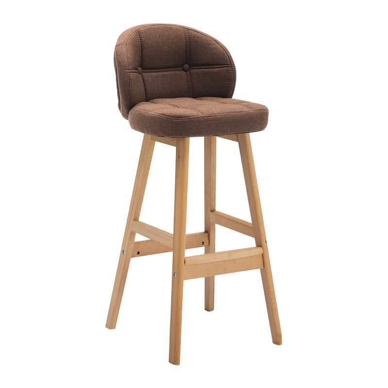 Modern Armless Counter Stool Wood Household Bar Stool with Cushion Brown Natural 1 Piece Clearhalo 'Bar Furniture' 'Bar Stools' 'bar_stools' 'furn' 'furn_bar_stools' 'furniture_bar_stools' 'Kitchen & Dining Furniture' 'kitchen&dining_furn' 'kitchen' 'kitchen_furn' Furniture' 4198454