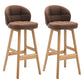 Modern Armless Counter Stool Wood Household Bar Stool with Cushion Brown Natural 2 Piece Set Clearhalo 'Bar Furniture' 'Bar Stools' 'bar_stools' 'furn' 'furn_bar_stools' 'furniture_bar_stools' 'Kitchen & Dining Furniture' 'kitchen&dining_furn' 'kitchen' 'kitchen_furn' Furniture' 4198455