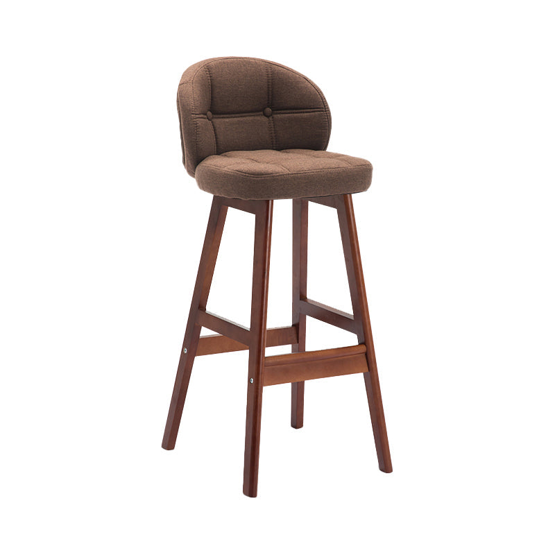 Modern Armless Counter Stool Wood Household Bar Stool with Cushion Brown Brown 1 Piece Clearhalo 'Bar Furniture' 'Bar Stools' 'bar_stools' 'furn' 'furn_bar_stools' 'furniture_bar_stools' 'Kitchen & Dining Furniture' 'kitchen&dining_furn' 'kitchen' 'kitchen_furn' Furniture' 4198457