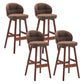 Modern Armless Counter Stool Wood Household Bar Stool with Cushion Brown Brown 4 Piece Set Clearhalo 'Bar Furniture' 'Bar Stools' 'bar_stools' 'furn' 'furn_bar_stools' 'furniture_bar_stools' 'Kitchen & Dining Furniture' 'kitchen&dining_furn' 'kitchen' 'kitchen_furn' Furniture' 4198459