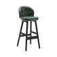 Modern Armless Counter Stool Wood Household Bar Stool with Cushion Blackish Green Black 1 Piece Clearhalo 'Bar Furniture' 'Bar Stools' 'bar_stools' 'furn' 'furn_bar_stools' 'furniture_bar_stools' 'Kitchen & Dining Furniture' 'kitchen&dining_furn' 'kitchen' 'kitchen_furn' Furniture' 4198460
