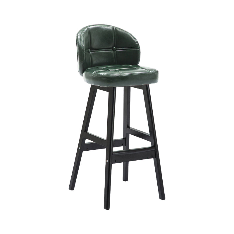 Modern Armless Counter Stool Wood Household Bar Stool with Cushion Blackish Green Black 1 Piece Clearhalo 'Bar Furniture' 'Bar Stools' 'bar_stools' 'furn' 'furn_bar_stools' 'furniture_bar_stools' 'Kitchen & Dining Furniture' 'kitchen&dining_furn' 'kitchen' 'kitchen_furn' Furniture' 4198460