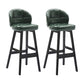Modern Armless Counter Stool Wood Household Bar Stool with Cushion Blackish Green Black 2 Piece Set Clearhalo 'Bar Furniture' 'Bar Stools' 'bar_stools' 'furn' 'furn_bar_stools' 'furniture_bar_stools' 'Kitchen & Dining Furniture' 'kitchen&dining_furn' 'kitchen' 'kitchen_furn' Furniture' 4198461