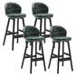 Modern Armless Counter Stool Wood Household Bar Stool with Cushion Blackish Green Black 4 Piece Set Clearhalo 'Bar Furniture' 'Bar Stools' 'bar_stools' 'furn' 'furn_bar_stools' 'furniture_bar_stools' 'Kitchen & Dining Furniture' 'kitchen&dining_furn' 'kitchen' 'kitchen_furn' Furniture' 4198462