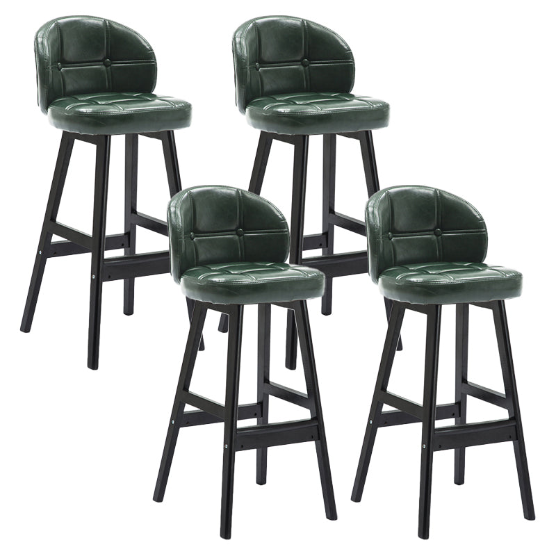 Modern Armless Counter Stool Wood Household Bar Stool with Cushion Blackish Green Black 4 Piece Set Clearhalo 'Bar Furniture' 'Bar Stools' 'bar_stools' 'furn' 'furn_bar_stools' 'furniture_bar_stools' 'Kitchen & Dining Furniture' 'kitchen&dining_furn' 'kitchen' 'kitchen_furn' Furniture' 4198462