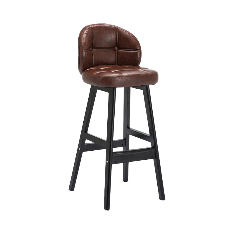 Modern Armless Counter Stool Wood Household Bar Stool with Cushion Coffee Black 1 Piece Clearhalo 'Bar Furniture' 'Bar Stools' 'bar_stools' 'furn' 'furn_bar_stools' 'furniture_bar_stools' 'Kitchen & Dining Furniture' 'kitchen&dining_furn' 'kitchen' 'kitchen_furn' Furniture' 4198463