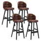 Modern Armless Counter Stool Wood Household Bar Stool with Cushion Coffee Black 4 Piece Set Clearhalo 'Bar Furniture' 'Bar Stools' 'bar_stools' 'furn' 'furn_bar_stools' 'furniture_bar_stools' 'Kitchen & Dining Furniture' 'kitchen&dining_furn' 'kitchen' 'kitchen_furn' Furniture' 4198465