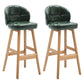 Modern Armless Counter Stool Wood Household Bar Stool with Cushion Blackish Green Natural 2 Piece Set Clearhalo 'Bar Furniture' 'Bar Stools' 'bar_stools' 'furn' 'furn_bar_stools' 'furniture_bar_stools' 'Kitchen & Dining Furniture' 'kitchen&dining_furn' 'kitchen' 'kitchen_furn' Furniture' 4198466