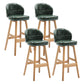 Modern Armless Counter Stool Wood Household Bar Stool with Cushion Blackish Green Natural 4 Piece Set Clearhalo 'Bar Furniture' 'Bar Stools' 'bar_stools' 'furn' 'furn_bar_stools' 'furniture_bar_stools' 'Kitchen & Dining Furniture' 'kitchen&dining_furn' 'kitchen' 'kitchen_furn' Furniture' 4198467