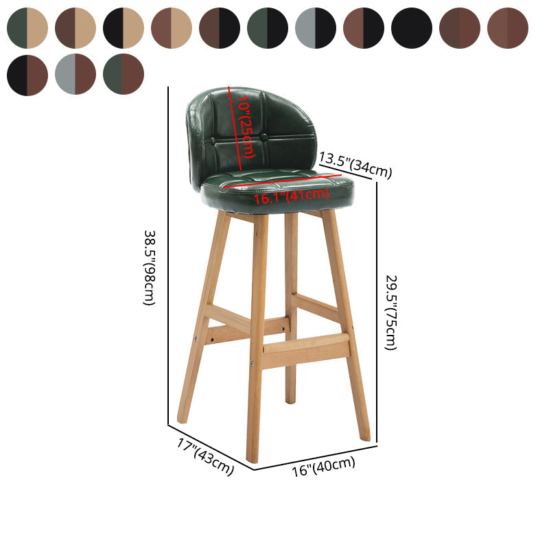 Modern Armless Counter Stool Wood Household Bar Stool with Cushion Clearhalo 'Bar Furniture' 'Bar Stools' 'bar_stools' 'furn' 'furn_bar_stools' 'furniture_bar_stools' 'Kitchen & Dining Furniture' 'kitchen&dining_furn' 'kitchen' 'kitchen_furn' Furniture' 4198468