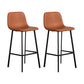 Contemporary Counter Stools Armless Leather Indoor Bar Stool with Iron Base Brown 2 Piece Set Clearhalo 'Bar Furniture' 'Bar Stools' 'bar_stools' 'furn' 'furn_bar_stools' 'furniture_bar_stools' 'Kitchen & Dining Furniture' 'kitchen&dining_furn' 'kitchen' 'kitchen_furn' Furniture' 4198475