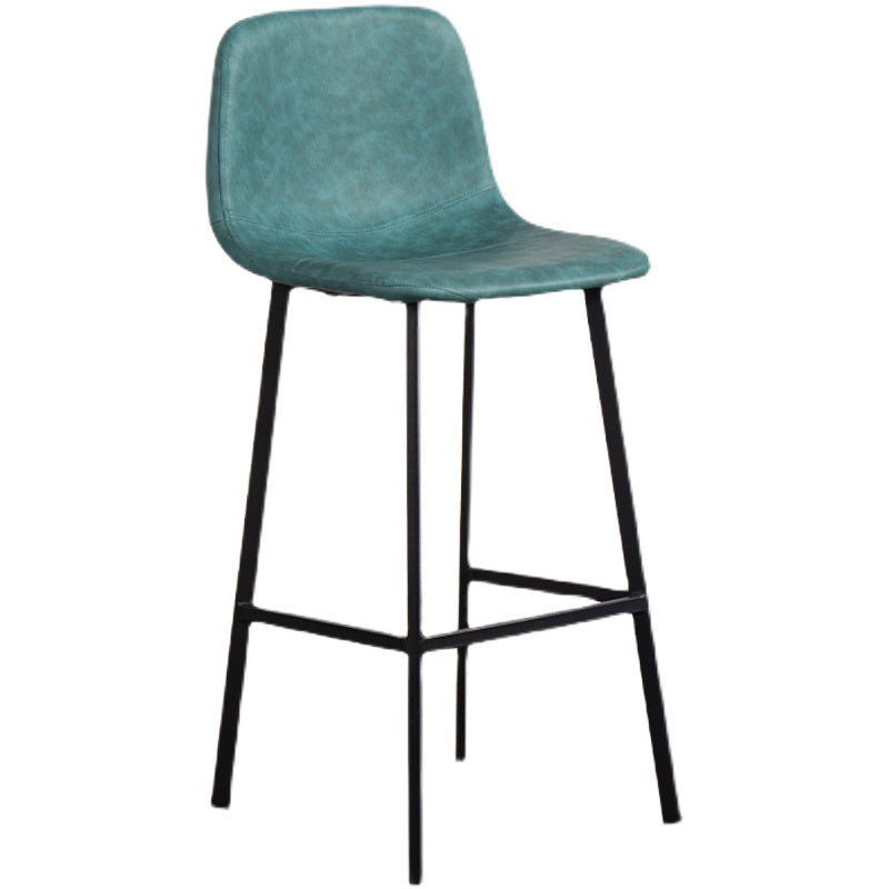 Contemporary Counter Stools Armless Leather Indoor Bar Stool with Iron Base Clearhalo 'Bar Furniture' 'Bar Stools' 'bar_stools' 'furn' 'furn_bar_stools' 'furniture_bar_stools' 'Kitchen & Dining Furniture' 'kitchen&dining_furn' 'kitchen' 'kitchen_furn' Furniture' 4198477